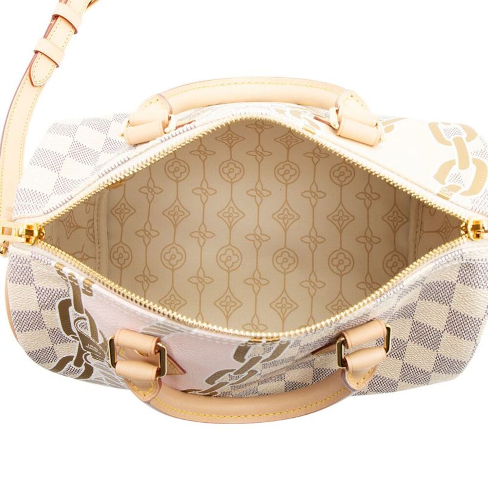 Louis Vuitton Limited Edition Damier Azur Nautical Speedy Bandouliere 25 Satchel - Picture 6 of 11